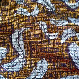 Lularoe Duster Medium Long Light Wt Gold Silver Leaves Shiny Metallic Look NWOT